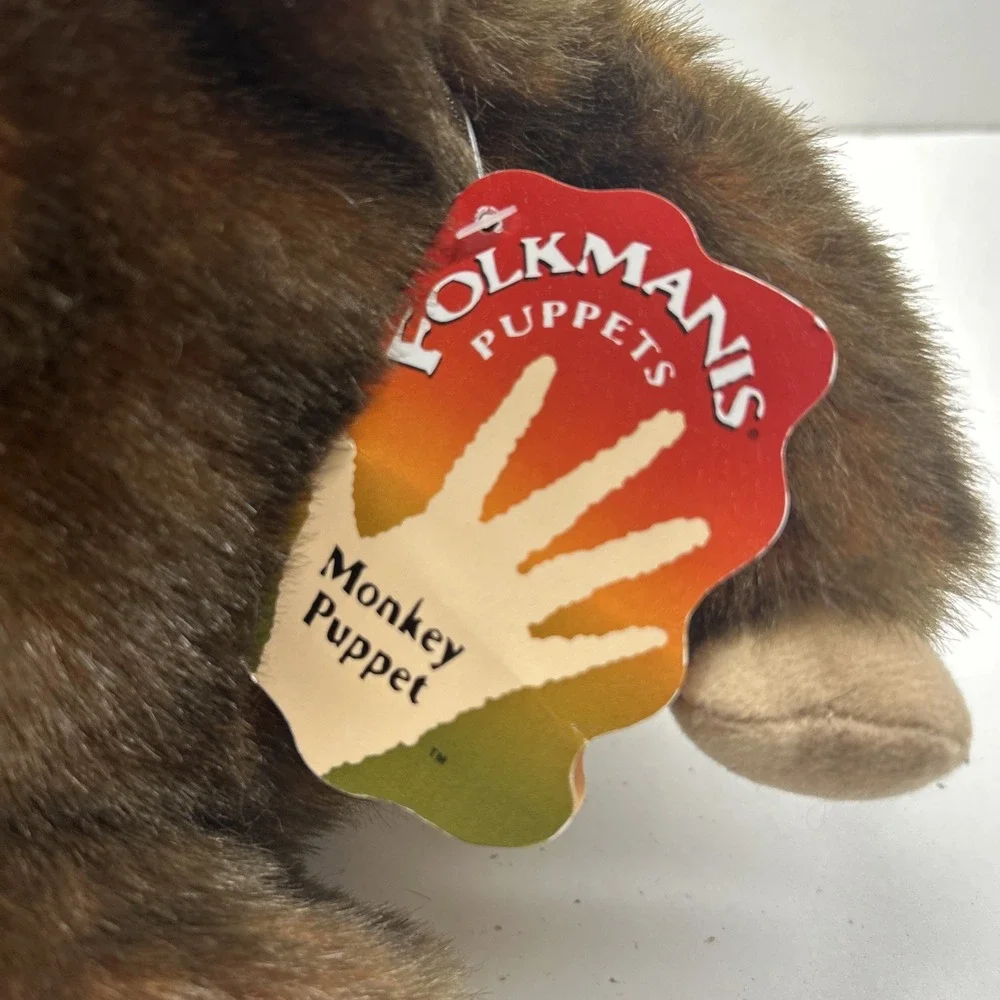 NWT Folkmanis Monkey Hand Puppet Plush Brown Stuffed Animal Collectible‎ Toy